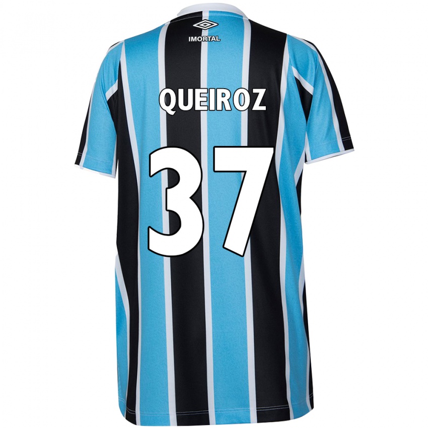 Kinderen Du Queiroz #37 Blauw Zwart Wit Thuisshirt Thuistenue 2024/25 T-Shirt