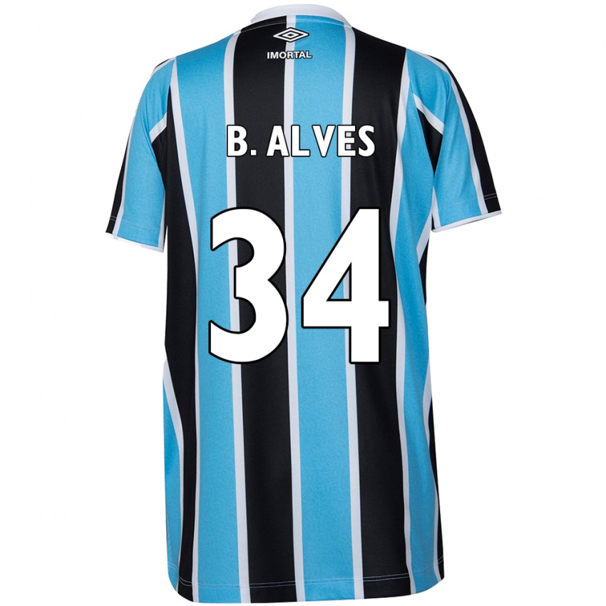 Kinderen Bruno Alves #34 Blauw Zwart Wit Thuisshirt Thuistenue 2024/25 T-Shirt