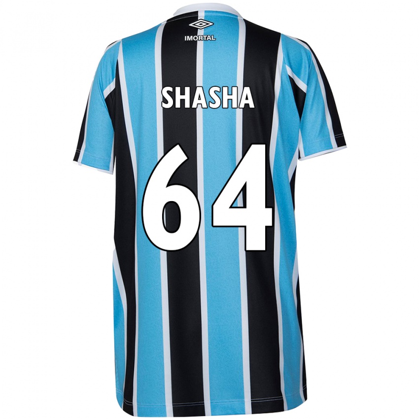 Kinderen Shashá #64 Blauw Zwart Wit Thuisshirt Thuistenue 2024/25 T-Shirt