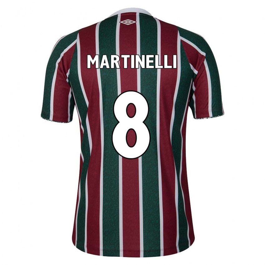 Kinderen Martinelli #8 Groen Kastanjebruin Wit Thuisshirt Thuistenue 2024/25 T-Shirt