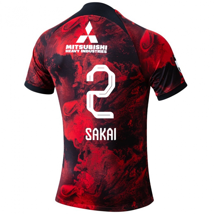 Kinderen Hiroki Sakai #2 Rood Zwart Thuisshirt Thuistenue 2024/25 T-Shirt