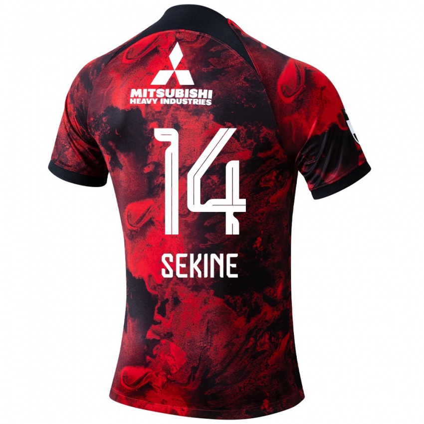 Kinderen Takahiro Sekine #14 Rood Zwart Thuisshirt Thuistenue 2024/25 T-Shirt