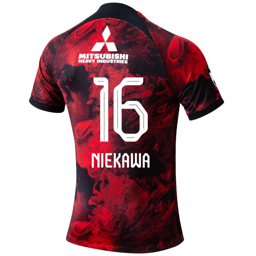 Kinderen Ayumi Niekawa #16 Rood Zwart Thuisshirt Thuistenue 2024/25 T-Shirt