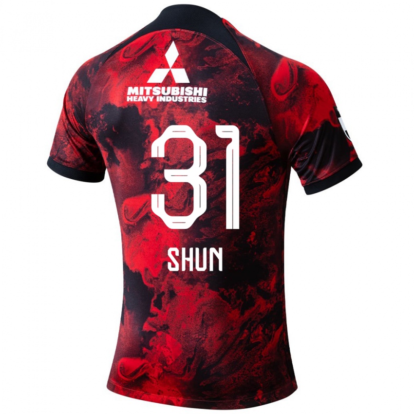 Kinderen Shun Yoshida #31 Rood Zwart Thuisshirt Thuistenue 2024/25 T-Shirt