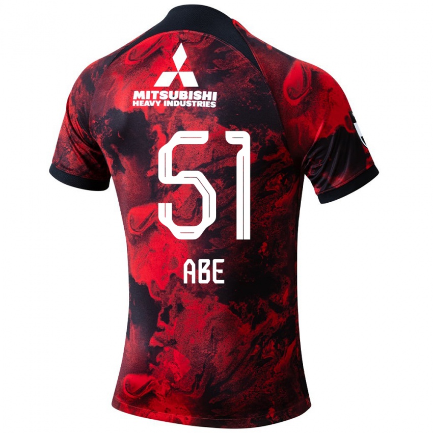 Kinderen Shintaro Abe #51 Rood Zwart Thuisshirt Thuistenue 2024/25 T-Shirt