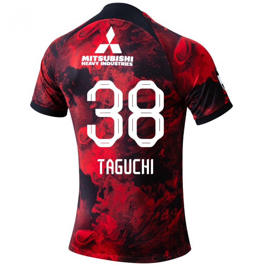 Kinderen Keita Taguchi #38 Rood Zwart Thuisshirt Thuistenue 2024/25 T-Shirt