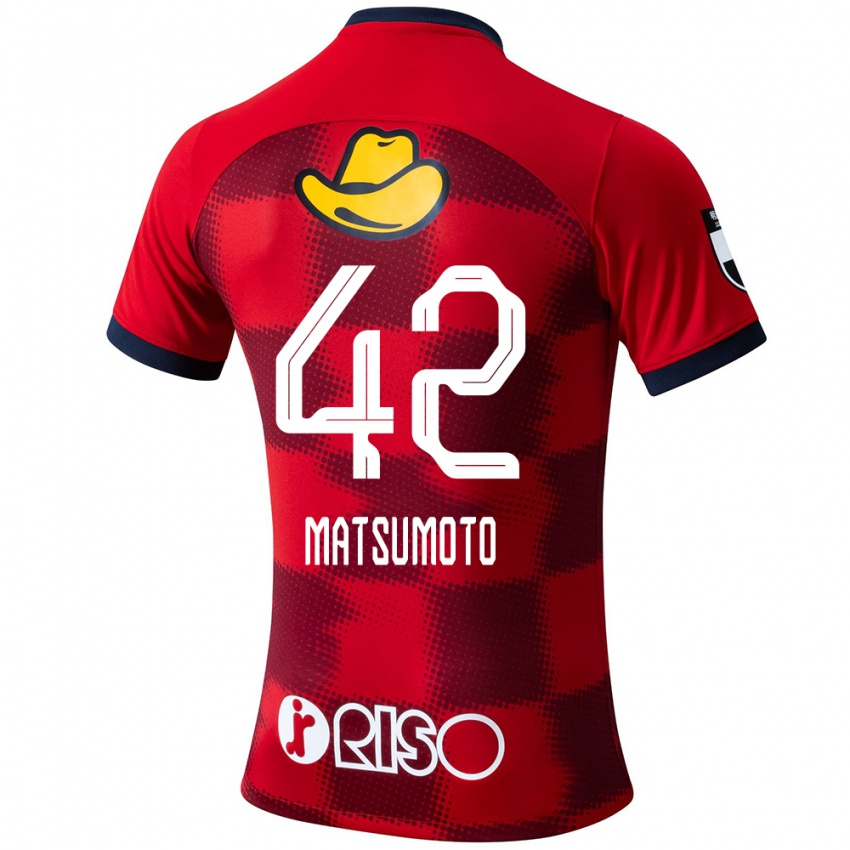 Kinderen Haruto Matsumoto #42 Rood Blauw Wit Thuisshirt Thuistenue 2024/25 T-Shirt