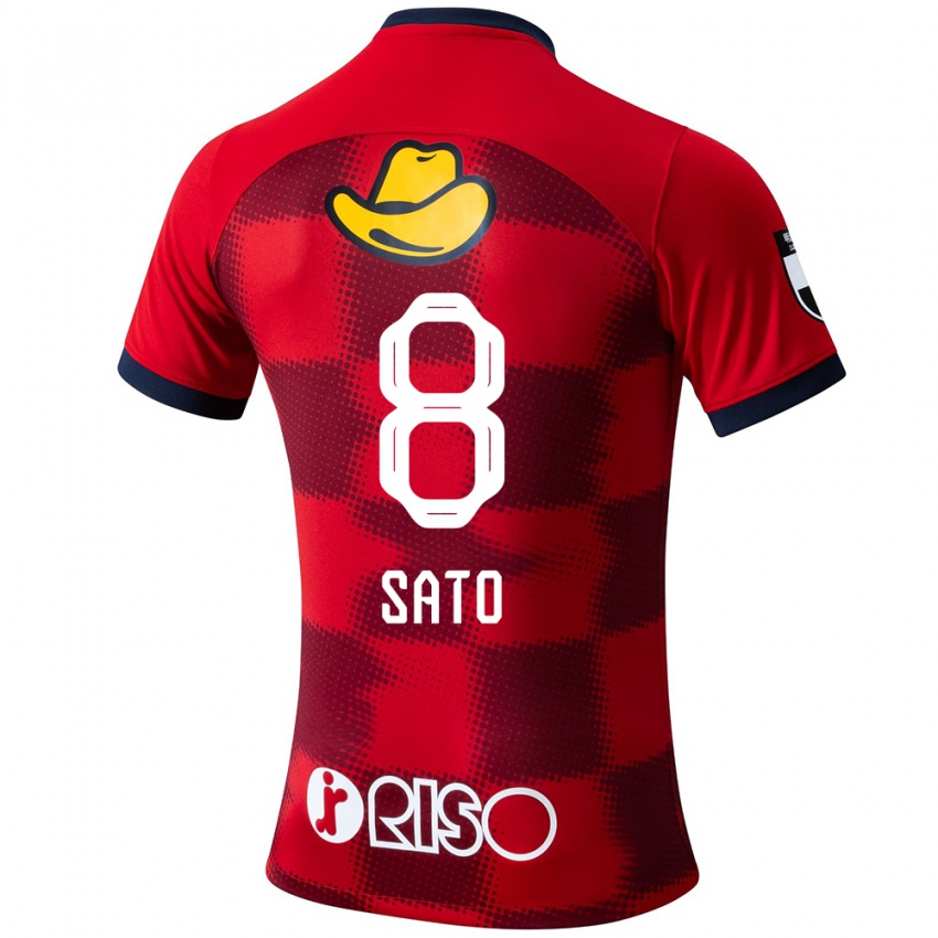 Kinderen Yuto Sato #8 Rood Blauw Wit Thuisshirt Thuistenue 2024/25 T-Shirt