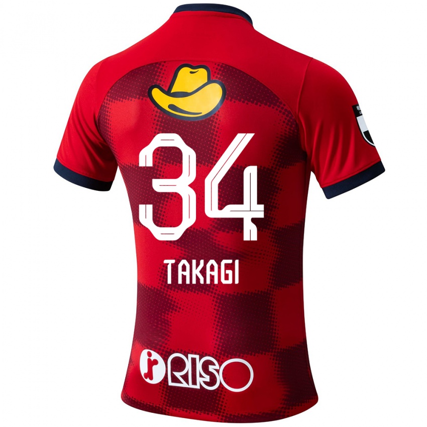 Kinderen Haruto Takagi #34 Rood Blauw Wit Thuisshirt Thuistenue 2024/25 T-Shirt