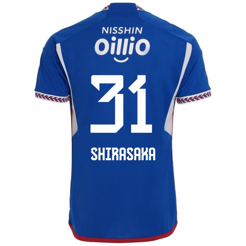 Kinderen Fuma Shirasaka #31 Blauw Wit Rood Thuisshirt Thuistenue 2024/25 T-Shirt