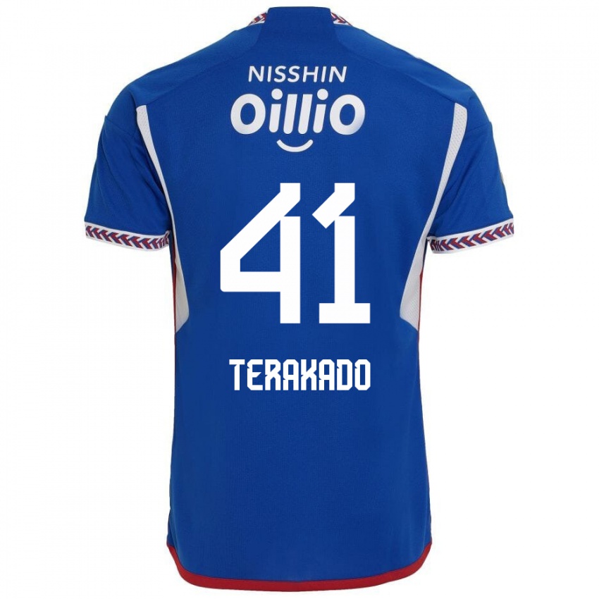 Kinderen Riku Terakado #41 Blauw Wit Rood Thuisshirt Thuistenue 2024/25 T-Shirt