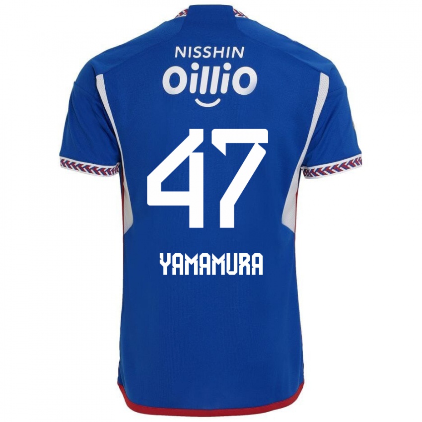 Kinderen Kazuya Yamamura #47 Blauw Wit Rood Thuisshirt Thuistenue 2024/25 T-Shirt