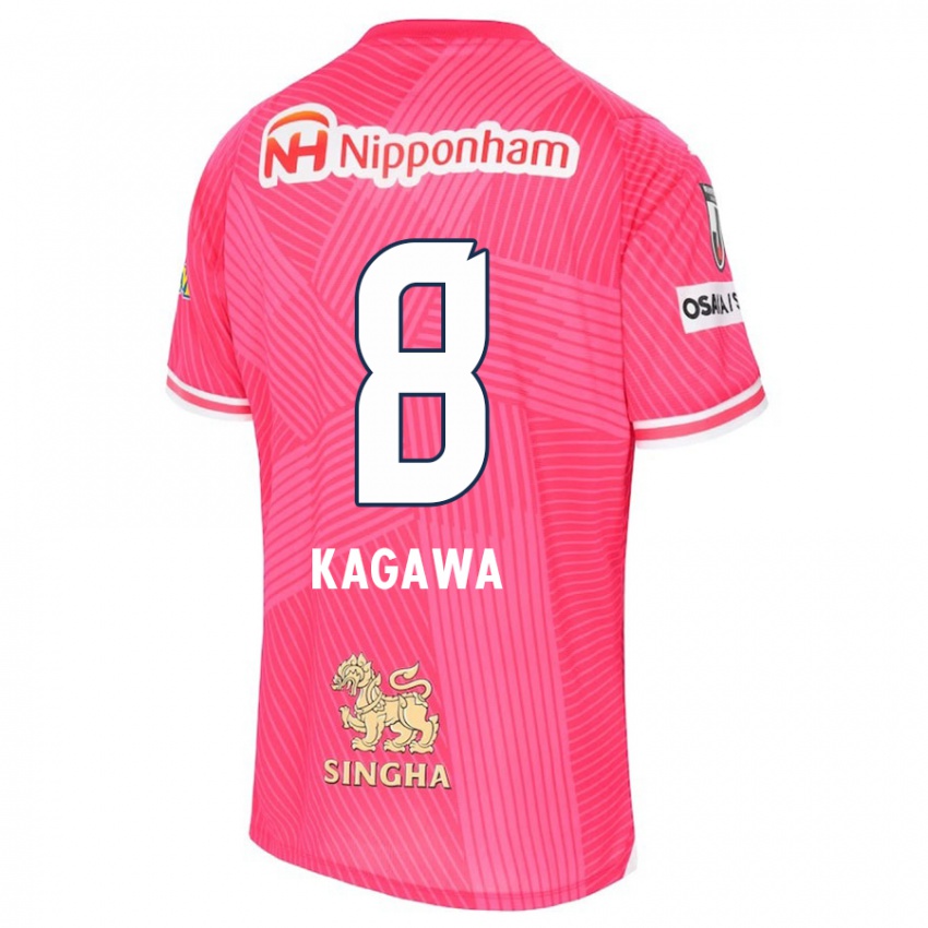 Kinderen Shinji Kagawa #8 Roze Wit Thuisshirt Thuistenue 2024/25 T-Shirt