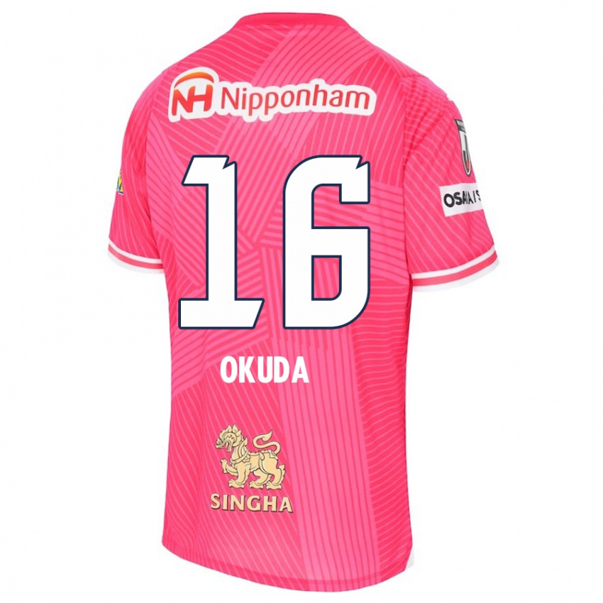 Kinderen Hayato Okuda #16 Roze Wit Thuisshirt Thuistenue 2024/25 T-Shirt