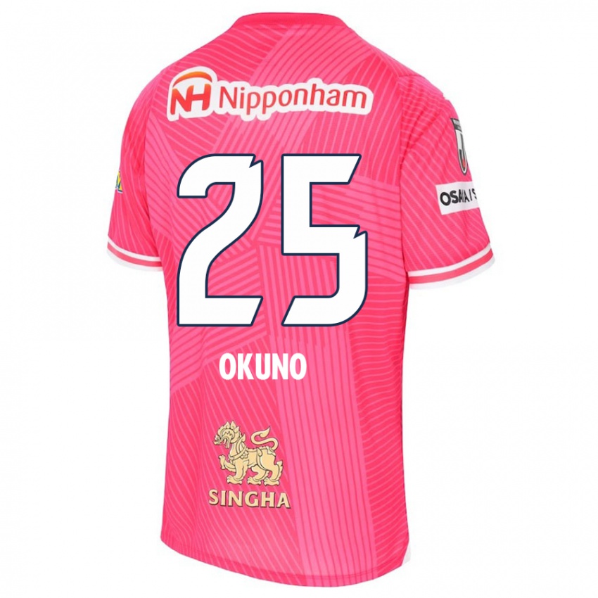 Kinderen Hiroaki Okuno #25 Roze Wit Thuisshirt Thuistenue 2024/25 T-Shirt