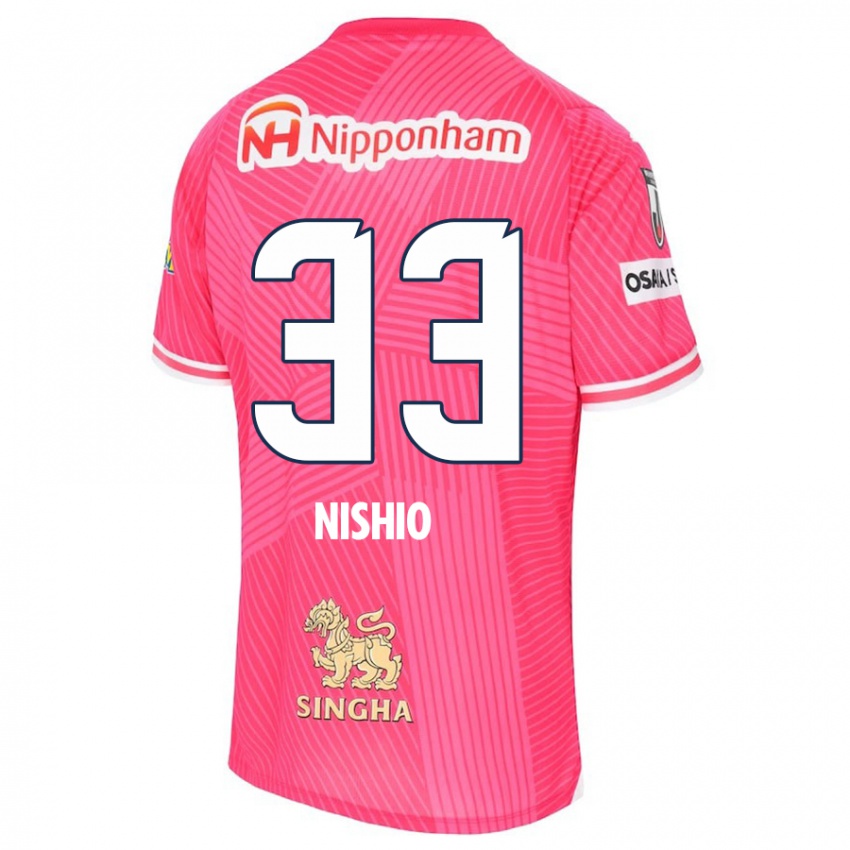 Kinderen Ryuya Nishio #33 Roze Wit Thuisshirt Thuistenue 2024/25 T-Shirt