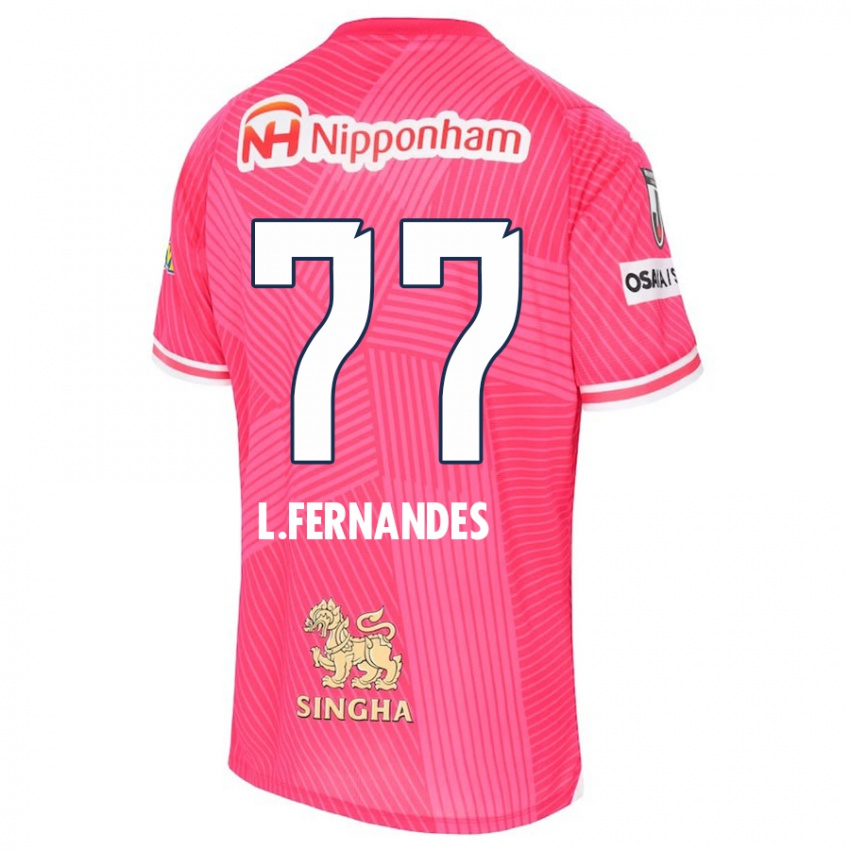 Kinderen Lucas Fernandes #77 Roze Wit Thuisshirt Thuistenue 2024/25 T-Shirt