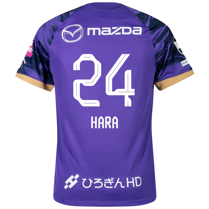 Kinderen Minato Hara #24 Paars Wit Thuisshirt Thuistenue 2024/25 T-Shirt