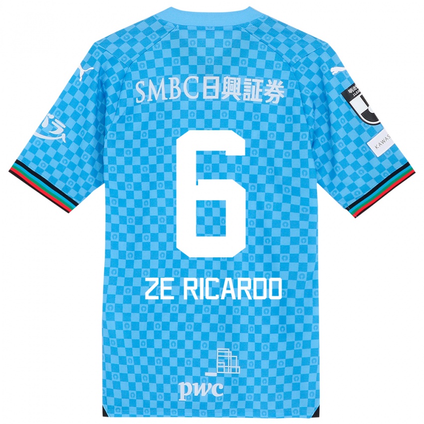 Kinderen Zé Ricardo #6 Azuur Blauw Thuisshirt Thuistenue 2024/25 T-Shirt