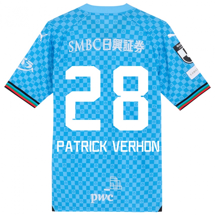 Kinderen Patrick Verhon #28 Azuur Blauw Thuisshirt Thuistenue 2024/25 T-Shirt