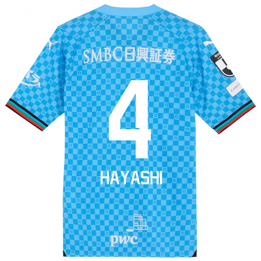 Kinderen Shunsuke Hayashi #4 Azuur Blauw Thuisshirt Thuistenue 2024/25 T-Shirt