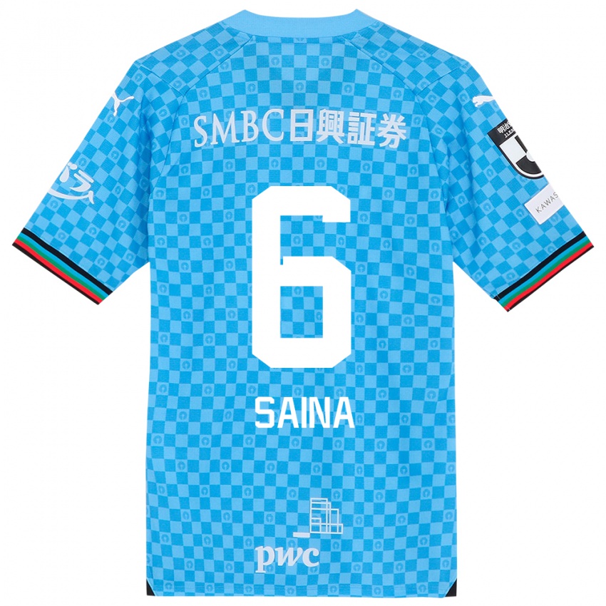 Kinderen Yuta Saina #6 Azuur Blauw Thuisshirt Thuistenue 2024/25 T-Shirt