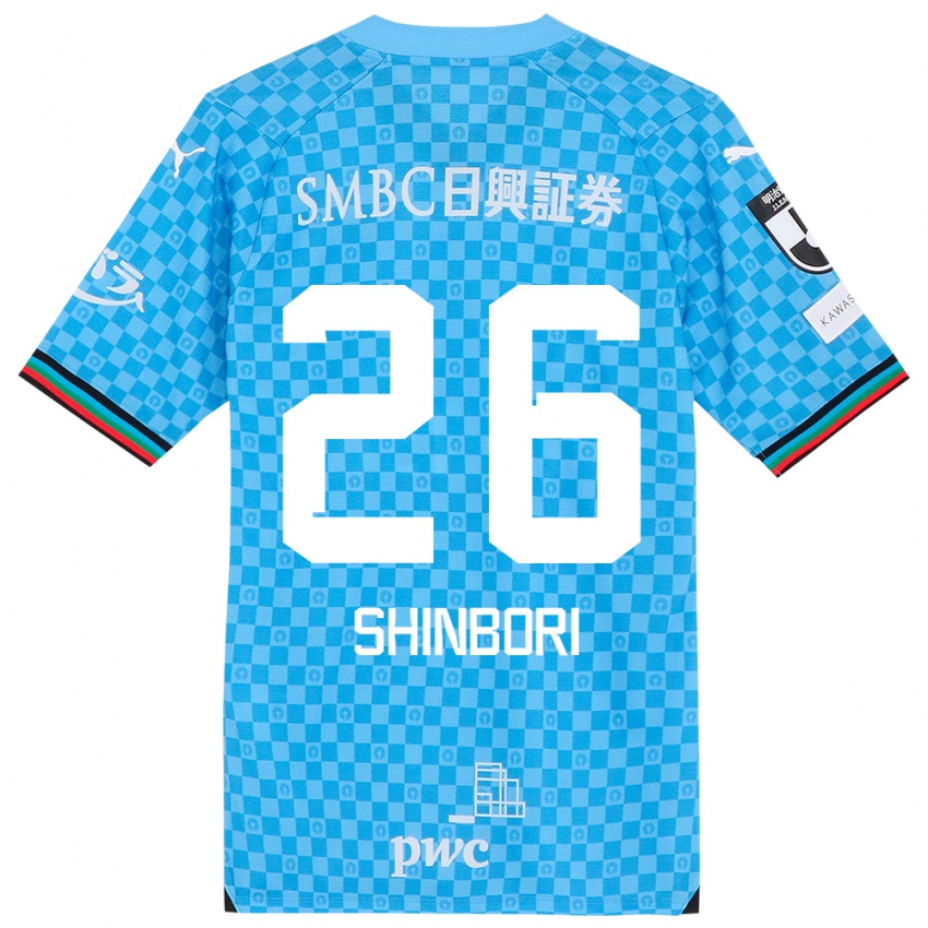 Kinderen Kakeru Shinbori #26 Azuur Blauw Thuisshirt Thuistenue 2024/25 T-Shirt