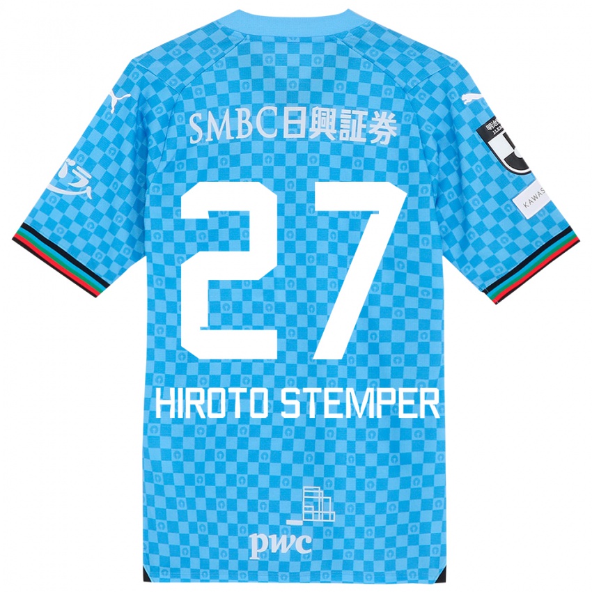 Kinderen Luka Hiroto Stemper #27 Azuur Blauw Thuisshirt Thuistenue 2024/25 T-Shirt