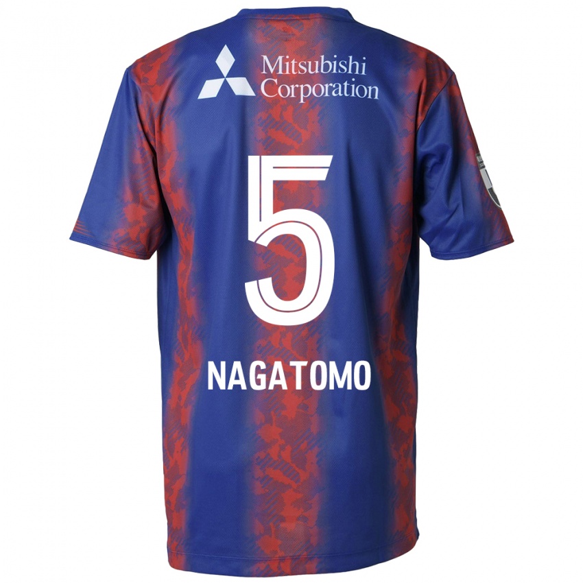 Kinderen Yuto Nagatomo #5 Blauw Rood Thuisshirt Thuistenue 2024/25 T-Shirt