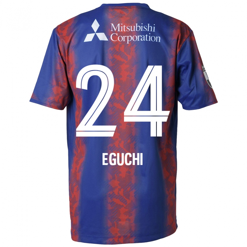 Kinderen Kaito Eguchi #24 Blauw Rood Thuisshirt Thuistenue 2024/25 T-Shirt