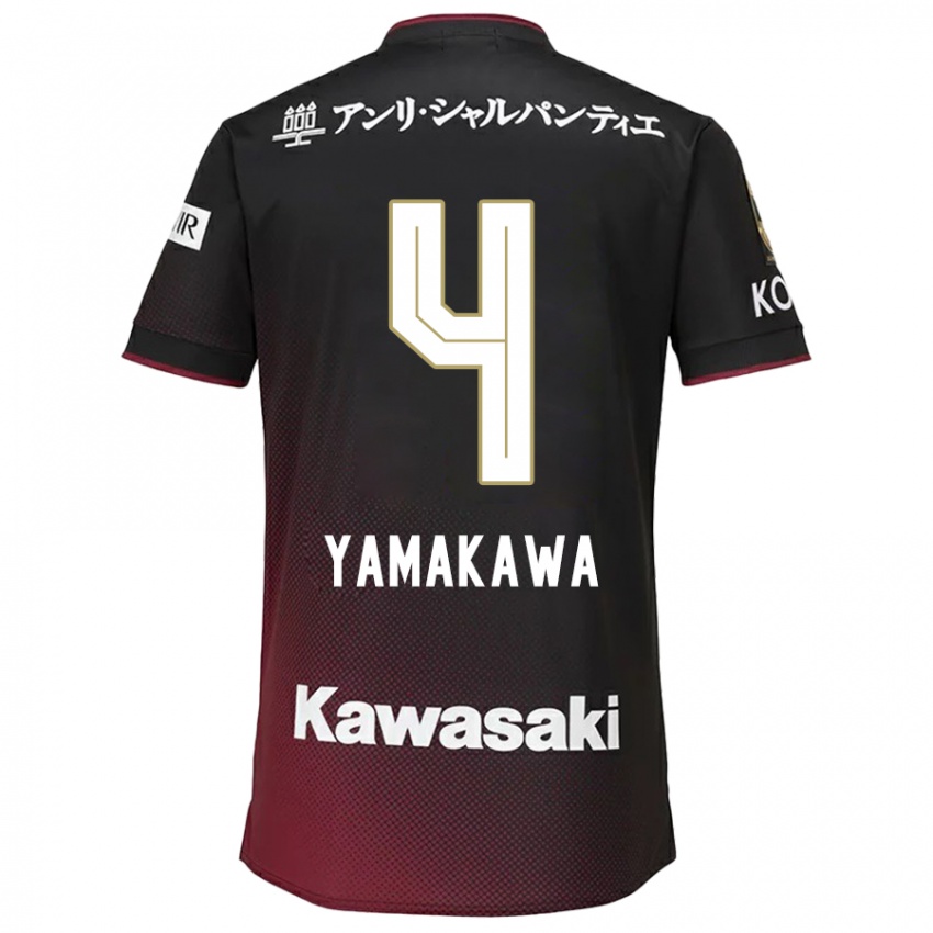 Kinderen Tetsushi Yamakawa #4 Zwart Rood Thuisshirt Thuistenue 2024/25 T-Shirt