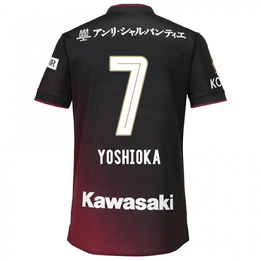 Kinderen Ran Yoshioka #7 Zwart Rood Thuisshirt Thuistenue 2024/25 T-Shirt