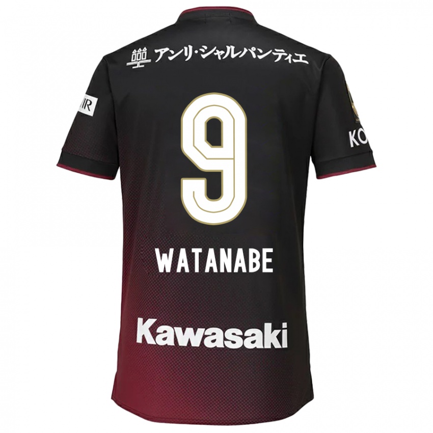 Kinderen Hayato Watanabe #9 Zwart Rood Thuisshirt Thuistenue 2024/25 T-Shirt