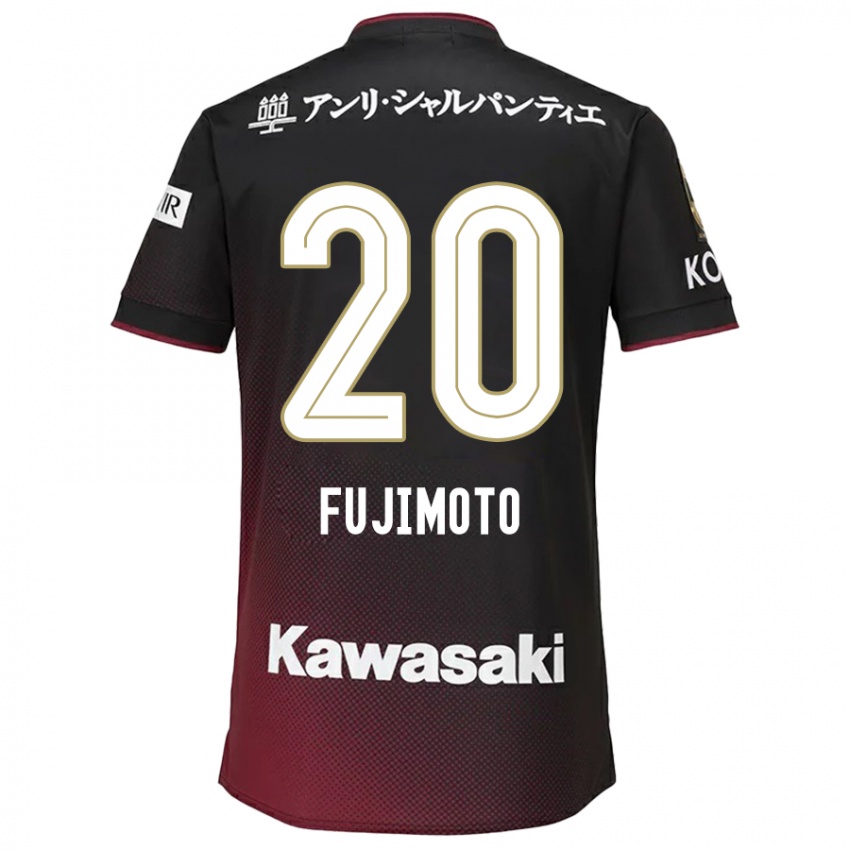 Kinderen Riku Fujimoto #20 Zwart Rood Thuisshirt Thuistenue 2024/25 T-Shirt