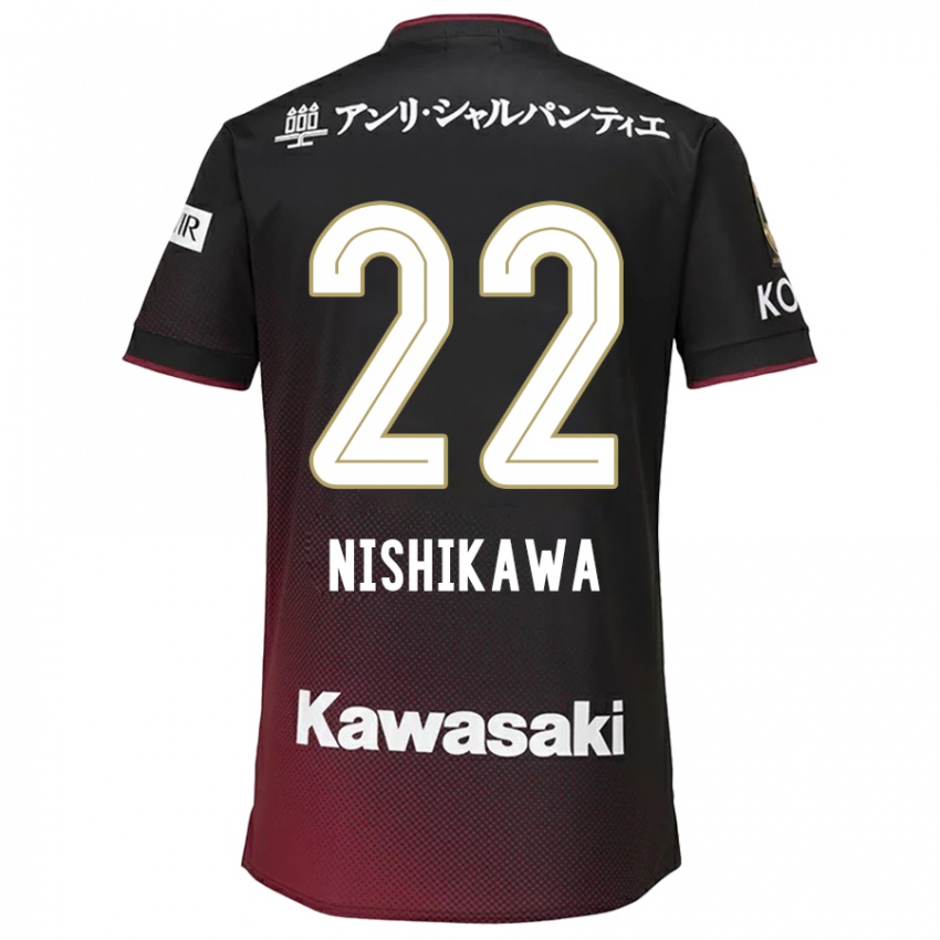 Kinderen Aiku Nishikawa #22 Zwart Rood Thuisshirt Thuistenue 2024/25 T-Shirt