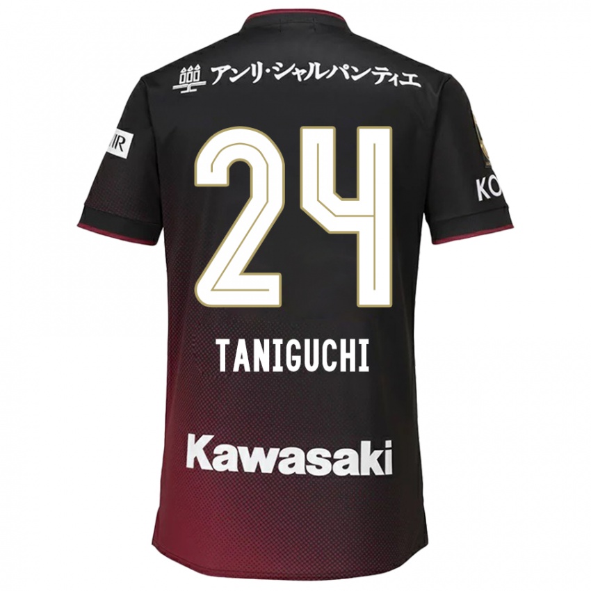 Kinderen Hiroto Taniguchi #24 Zwart Rood Thuisshirt Thuistenue 2024/25 T-Shirt