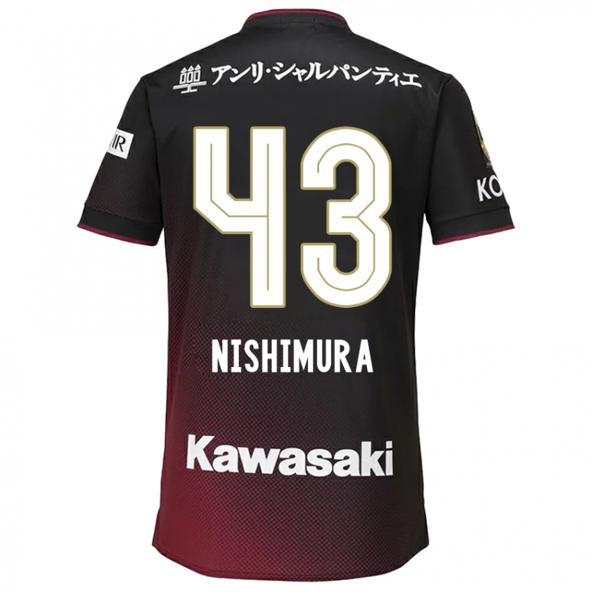 Kinderen Nagi Nishimura #43 Zwart Rood Thuisshirt Thuistenue 2024/25 T-Shirt