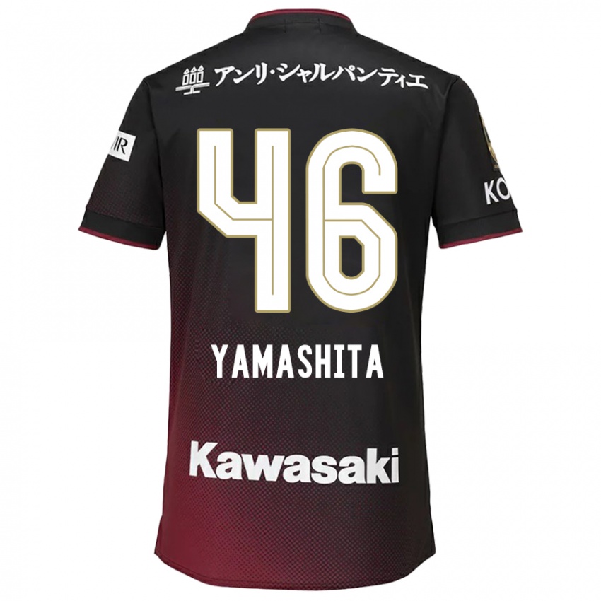 Kinderen Hiroto Yamashita #46 Zwart Rood Thuisshirt Thuistenue 2024/25 T-Shirt