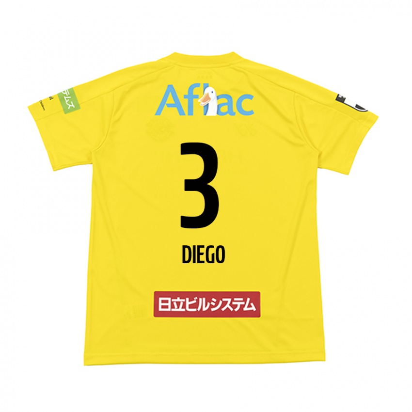 Kinderen Diego #3 Geel Zwart Thuisshirt Thuistenue 2024/25 T-Shirt