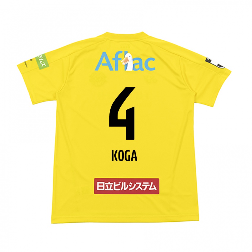 Kinderen Taiyo Koga #4 Geel Zwart Thuisshirt Thuistenue 2024/25 T-Shirt