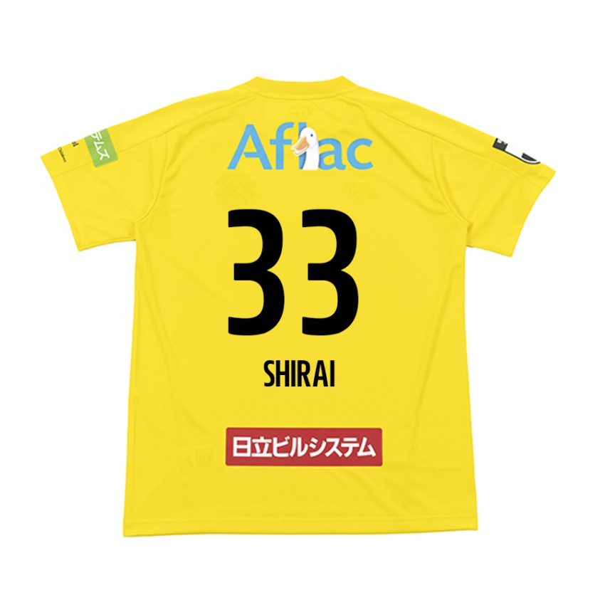 Kinderen Eiji Shirai #33 Geel Zwart Thuisshirt Thuistenue 2024/25 T-Shirt