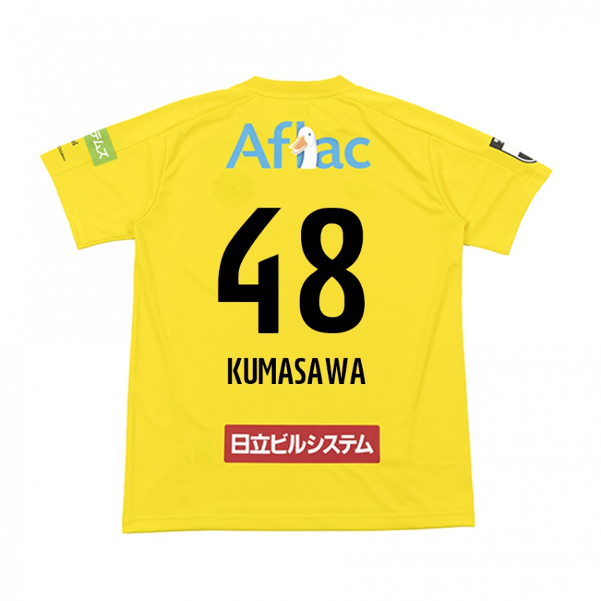 Kinderen Kazuki Kumasawa #48 Geel Zwart Thuisshirt Thuistenue 2024/25 T-Shirt