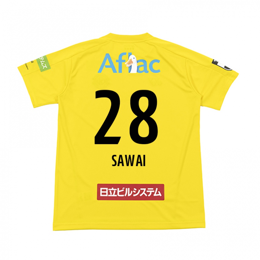 Kinderen Retsu Sawai #28 Geel Zwart Thuisshirt Thuistenue 2024/25 T-Shirt