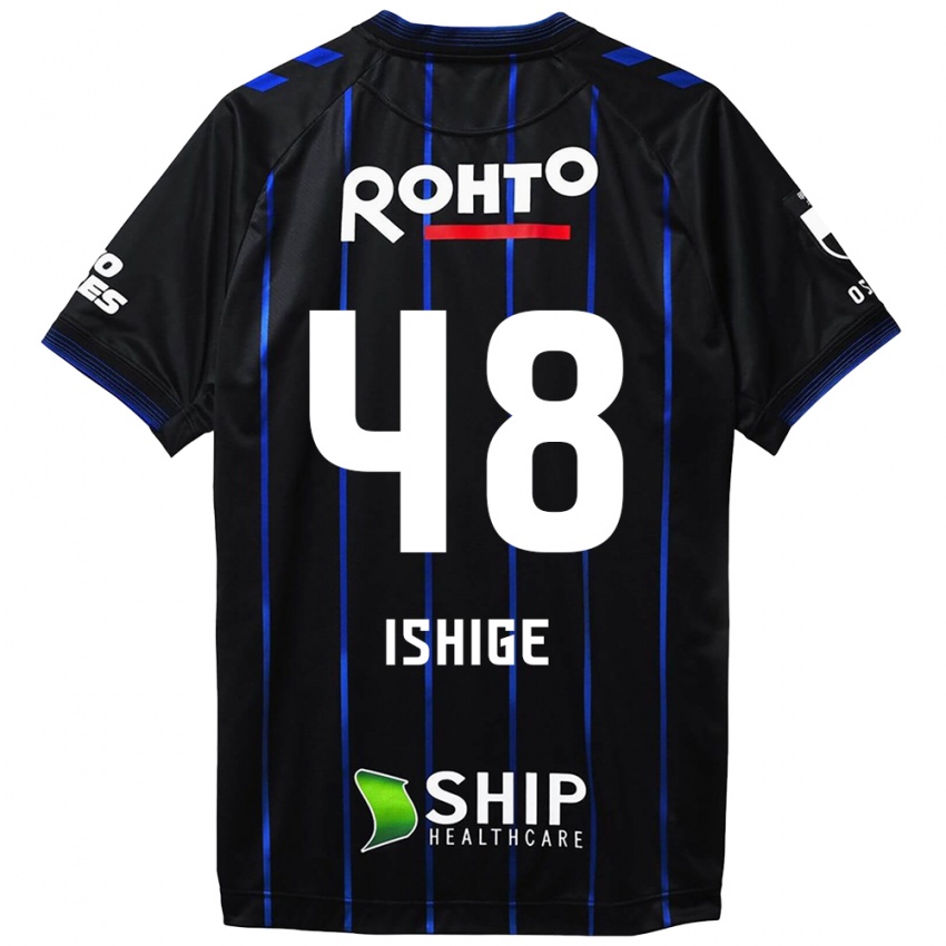 Kinderen Hideki Ishige #48 Zwart Blauw Thuisshirt Thuistenue 2024/25 T-Shirt