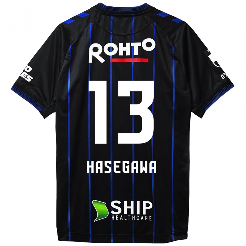 Kinderen Kosei Hasegawa #13 Zwart Blauw Thuisshirt Thuistenue 2024/25 T-Shirt