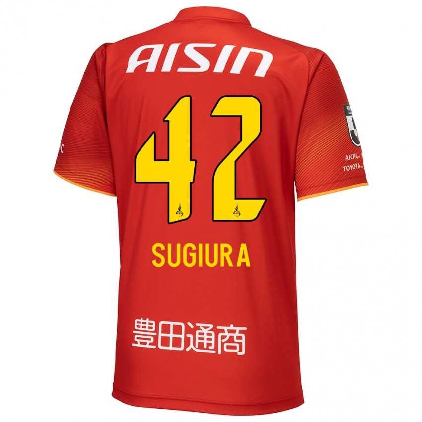 Kinderen Shungo Sugiura #42 Rood Wit Geel Thuisshirt Thuistenue 2024/25 T-Shirt