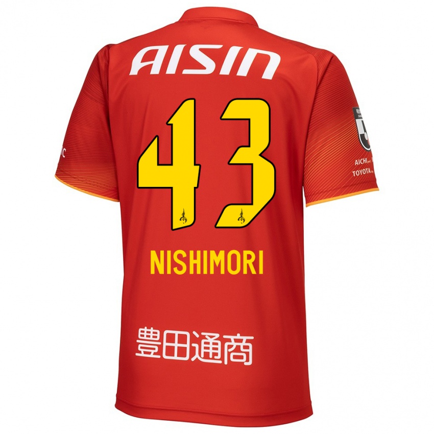 Kinderen Yuto Nishimori #43 Rood Wit Geel Thuisshirt Thuistenue 2024/25 T-Shirt