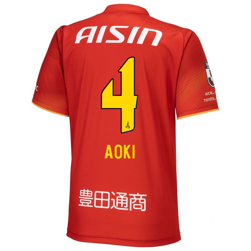 Kinderen Masamune Aoki #4 Rood Wit Geel Thuisshirt Thuistenue 2024/25 T-Shirt