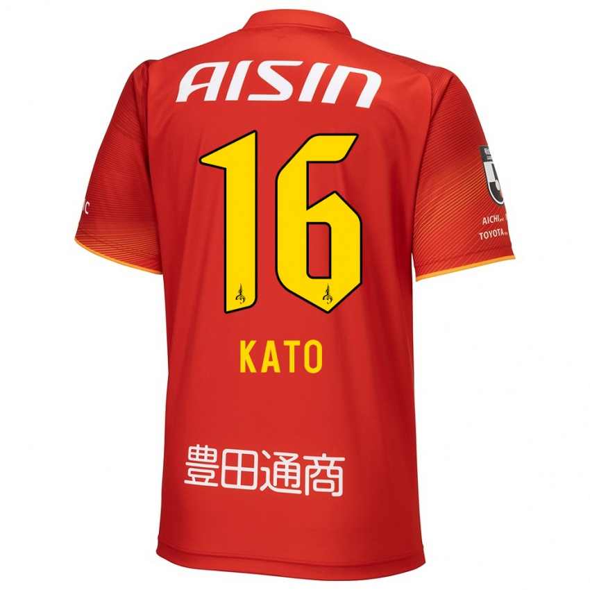 Kinderen Naotaro Kato #16 Rood Wit Geel Thuisshirt Thuistenue 2024/25 T-Shirt