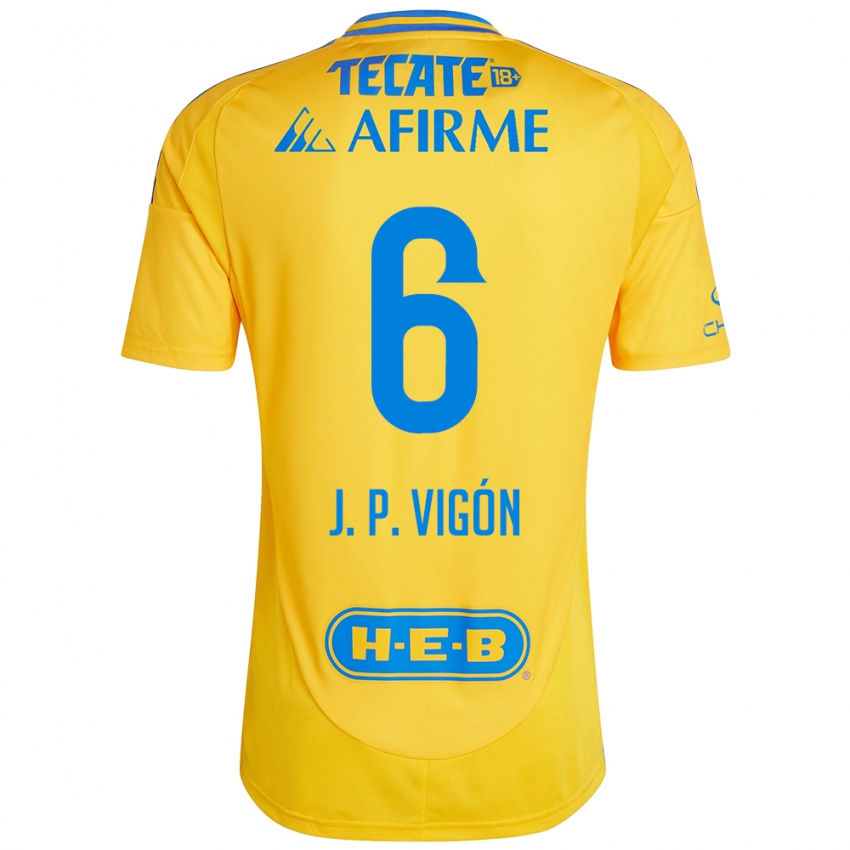 Kinderen Juan Pablo Vigón #6 Goud Geel Thuisshirt Thuistenue 2024/25 T-Shirt